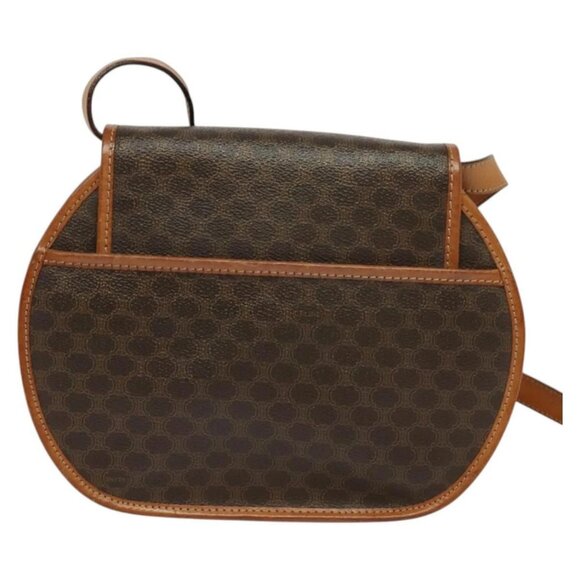 CELINE Macadam Canvas Shoulder Bag PVC Leather Brown Gold Auth 121435 - Picture 2 of 16